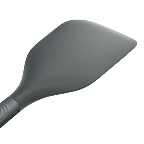 Zyliss E980222 Spatula Large, Sustainable Wheatstraw/Silicone, Spatula for Cooking and Mixing with Heat Resistant Silicone Head, Beluga Grey, 12.2" X 2.5", Dishwasher Safe, 5 Year Guarantee | Kitchen Utensil Handle Made From Sustainable Wheat Straw Does N