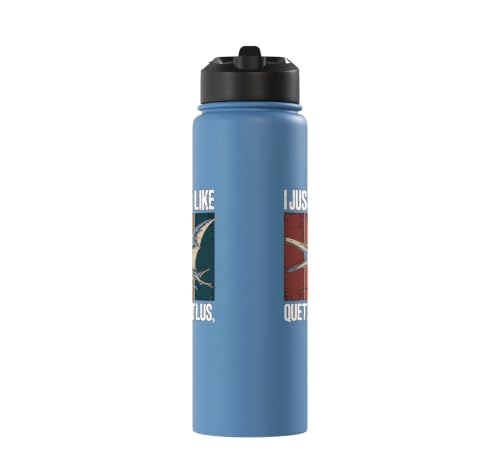 Really Like Quetzalcoatlus Bird Flying Dinosaur Kids Trex Stainless Steel Insulated Water Bottle - color: Light Blue