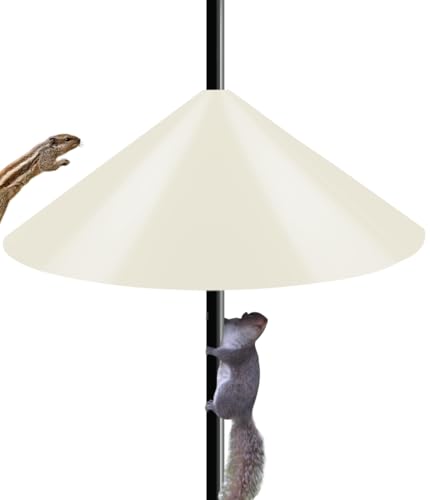 19 Inch Wide Squirrel Baffle for Bird Feeder Pole, Outside Pole Mount Stopper & Bird House Guard for Outdoor Shepherd’s Hook, Beige, 1 Pack - color: Beige