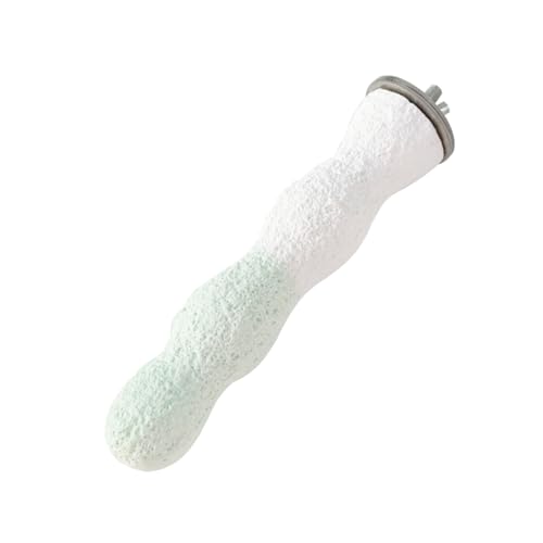 Bird Perches for Cage, Abrasive Surface High Calcium Mineral Parrot Perch Stand - Bird Nail File for Claw & Beak Health, Colorful Ceramic Bird Cage Accessories (Green, Coral) - color: Coral Green