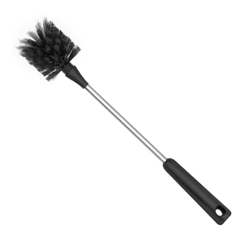 Long Bottle Brush, 15.15 in Bendable Cleaner Brushes for Cleaning Neck Beer Bottles, Wine, Baby Bottles, Water Bottles, Tumblers, Flask, Bird Feeder, Vase, Pipes and Brewing Supplies Black/1Pack - color: Black and White