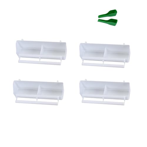 4 Pack Bird Cage Feeder | Bird Feeder for Cage & Comederos para Pajaritos - Double Cups PP Material Holds More Feeds for Small Birds
