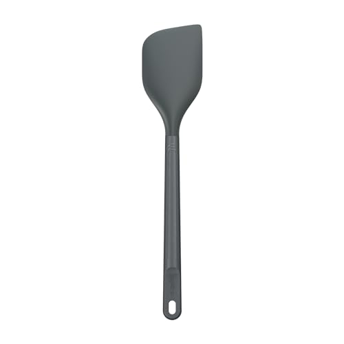 Zyliss E980222 Spatula Large, Sustainable Wheatstraw/Silicone, Spatula for Cooking and Mixing with Heat Resistant Silicone Head, Beluga Grey, 12.2" X 2.5", Dishwasher Safe, 5 Year Guarantee | Kitchen Utensil Handle Made From Sustainable Wheat Straw Does N