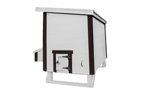OverEZ Farmhouse Large Chicken Coop for Up to 15 Chickens - Nesting Box - Large Bird, Poultry and Hen House Made from Wood, Made in USA - color: Farmhouse
