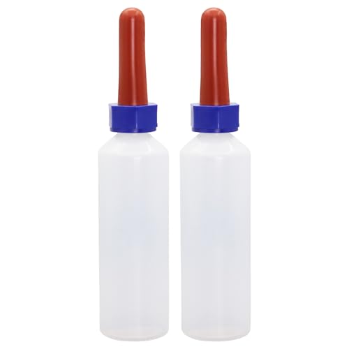 2PCS 500ml Calf Nursing Feeder Bottles with Screw Silicone Nipple | Leak-Proof Detachable Easy Clean Food Grade Calf Bottle, Farm Animal Milk Feeder for Calf Lamb Goat Sheep Newborn Livestock