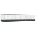 Large Outdoor Bird Aviary with Extension, 448.4"x120.9"x83.5" Galvanized Steel Parrot Flight Cage, Walk-in Metal Poultry Pen for Chickens Ducks Rabbits, Silver - color: Silver-H