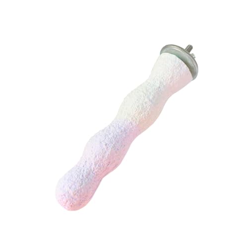 Parrot Perch Bird Perches for Cage Parrot Beak Grinding Stone Rough Surface High Calcium Mineral Colorful Cement Perch Bird Cage Accessories (Purple, Coral) - color: Coral Purple