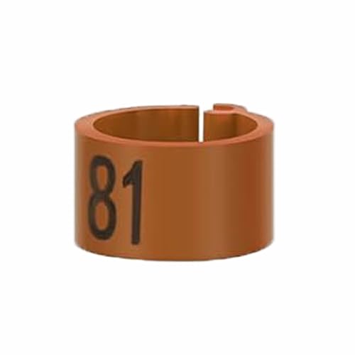 100 PCS Pigeon Leg Band Plastic Leg Band, Numbered Poultry Leg Band for Chicken Quail Dove Farm Identification(Brown) - color: Brown
