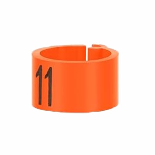 100 PCS Pigeon Leg Band Plastic Leg Band, Numbered Poultry Leg Band for Chicken Quail Dove Farm Identification(Orange) - color: Orange