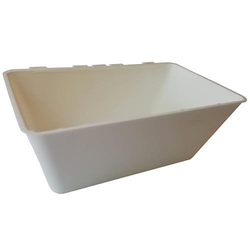 Cage Cups 1/2 Gallon / 64 fl oz Hanging Feed & Water Cage Cups for Chicken, Gamefowl, Poultry, Quail, Pheasant (8, White) - color: White