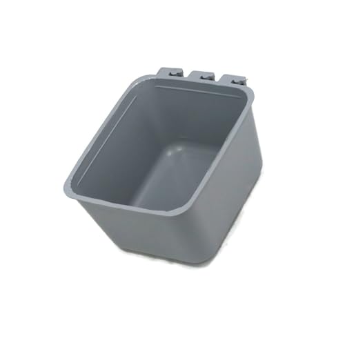 Replacement Gray Cage Cup For Feed & Water For Poultry, Ducks, Birds | Fits Rabbits, Hamsters, Etc