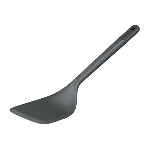 Zyliss E980233 Angled Cooking Turner, Sustainable Wheatstraw/Nylon, Spatula for Cooking, Non Stick, Heat Resistant Head, Beluga Grey, 11.6" x 2.3", Dishwasher Safe, 5 Year Guarantee | Sustainable Wheatstraw Handle and Heat Resistant Head Kitchen Turner fo