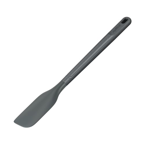 Zyliss E980224 Spatula Small, Sustainable Wheatstraw/Silicone, Spatula for Cooking and Mixing with Heat Resistant Silicone Head, Beluga Grey, 10.8" X 1.4", Dishwasher Safe, 5 Year Guarantee | Kitchen Utensil Handle Made From Sustainable Wheat Straw Does N