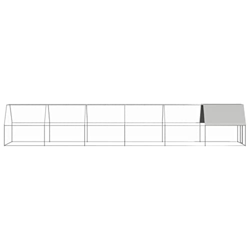 Outdoor Chicken Cage, 78.7x78.7x78.7 Inches Galvanized Steel Poultry Coop, Large Walk-in Pen with Protective Roof Cover and Lockable Gate for Backyard Garden, Silver - color: Silver-C