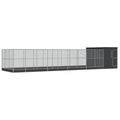 Galvanized Steel Aviary with Extension Silver 440 Inch | Sturdy Steel Mesh, Lockable Door, Suitable for Birds, Rabbits, Ducks, Chickens - size: 440.2" x 119.3" x 85"