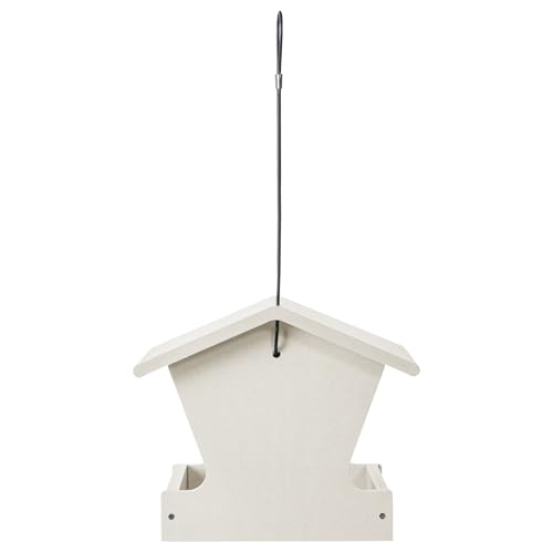 Birds Choice GSHF200 Hopper Feeder, Recycled Hanging Bird Feeder, Medium, Sea Salt | Made in the USA, Recycled Plastic Construction, Simple to Fill, Weather-Resistant for Year-Round Backyard Use - color: Sea Salt