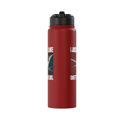 Really Like Quetzalcoatlus Bird Flying Dinosaur Kids Trex Stainless Steel Insulated Water Bottle - color: Red