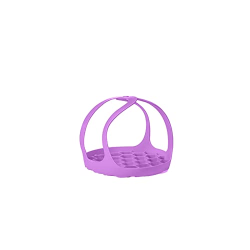 Silicone Sling Lifter, Cooker Sling With Handles Cooling Drying Rack Bakeware Sling Egg Steamer Rack for Cooking, Roasting, Drying(COLOR:Purple/6.5 Inch)