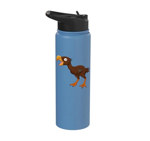 Cute Cartoon Prehistoric Animals Terror Bird For Kids Funny Stainless Steel Insulated Water Bottle - color: Light Blue