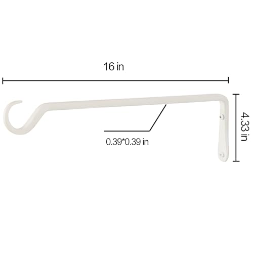 AILIN YELOKIE 16" Plant Hangers 2-Pack - Heavy Duty Rust-Resistant Steel Hooks for Bird Feeders, Indoor/Outdoor Plants & Wall Decor, White - color: White, size: 16in-2-White
