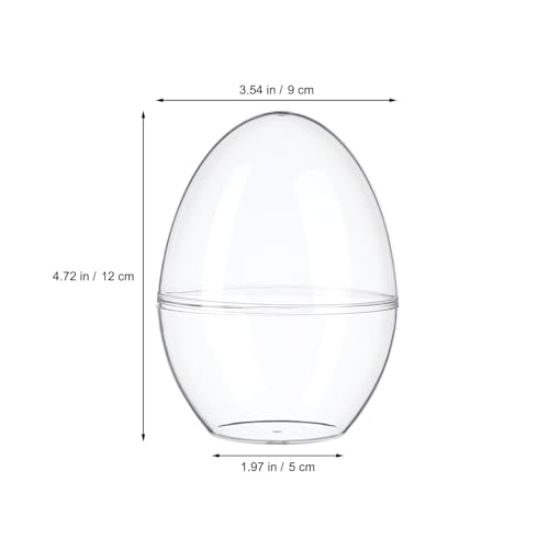 Kisangel 4Pcs 4.7 Inches Large Clear Easter Eggs - Empty Fillable Plastic Eggs for Easter Party Basket Stuffer Wedding Baby Shower Christmas Decoration