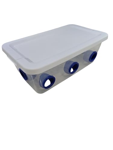 Quail Feeder Tub Feed Saver Ports, 6Qt tub, No Waste Design, 8 Hole, by 2B Creations.