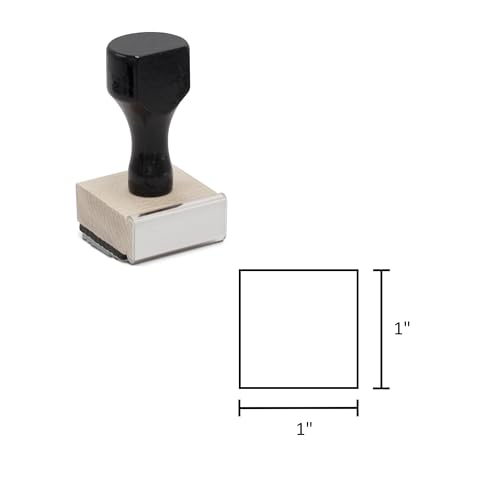 Infusion Custom Text Traditional Wood Stamp with Plastic Handle, 1" x 1" - size: 1" X 1"