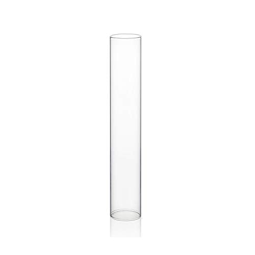 WGVI Hurricane Candle Holder Sleeve, Wide 3", Height 18", Clear Glass Cylinder Candleholder, Chimney Tube, Open Ended Candle Shade, 6 Pieces Bulk - size: 3"x18"H