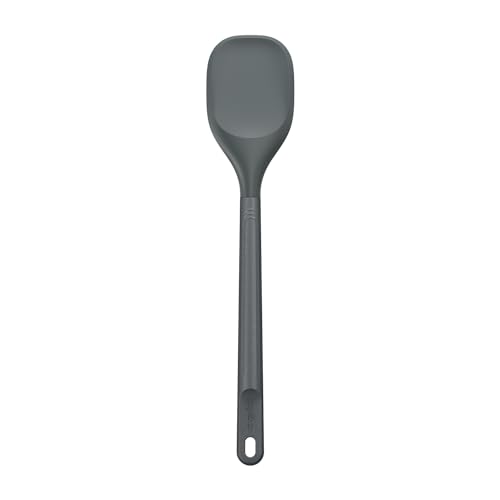 Zyliss E980220 Spoontula Large, Sustainable Wheatstraw/Silicone, Cooking Spoon/Spatula, Heat Resistant Silicone Head, Beluga Grey, 12.2" X 2.4", Dishwasher Safe, 5 Year Guarantee - style: Spoontula (Large)