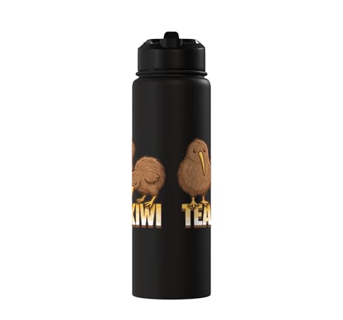 Team Kiwi Bird Kiwi Animal Cute Kiwi New Zealand Bird Stainless Steel Insulated Water Bottle - color: Black
