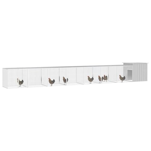 Industrial Style Chicken House with Easy Assembly, Large Galvanized Steel Poultry Coop for Multiple Chickens, Outdoor Chicken Cage Anthracite Grey 78.7x35.8x39.4 Inches