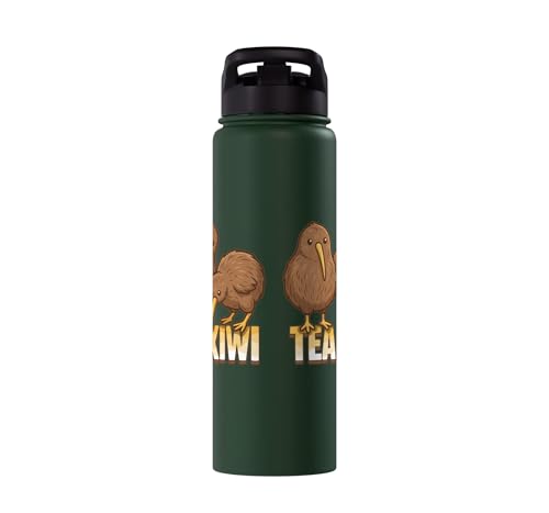 Team Kiwi Bird Kiwi Animal Cute Kiwi New Zealand Bird Stainless Steel Insulated Water Bottle - color: Dark Green
