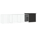 Chicken Cage Anthracite 35.8x157.5x39.4 in Galvanized Steel Large Poultry Coop with Expandable Run Secure Lock Ventilated Outdoor Hen House for Backyard Farm - color: Anthracite-A