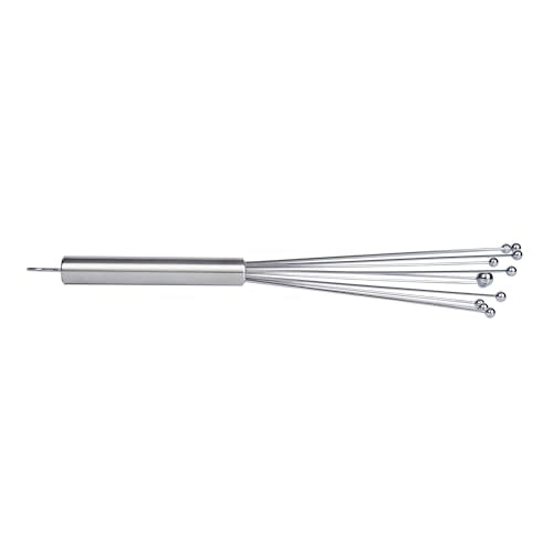 Restaurantware 10.5 in Stainless Steel Ball Whisk - German Standard Egg Beater with Ergonomic Handle, Dishwasher Safe - Manual Mixer Cooking Whisk for Baking, Stirring, Sauces, Beating - color: Ball Whisk, size: 10 3/4"