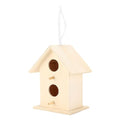Wooden Birdhouse, 2PCS Wooden Hanging Bird House with Two Holes for Outside | Nest Box Unfinished Bird Houses Hanging Wooden Birdhouse Wooden Bird Houses to Paint for Small Bird (#a)