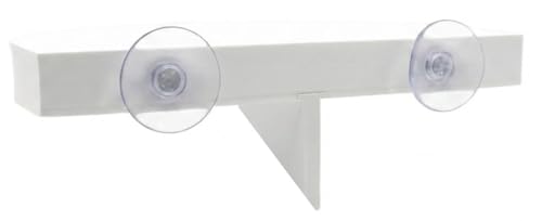 CleanPerch™ Bird Food Waste Catcher Tray with Suction Cups. Half Stadium Shape That attaches to Windows. Reduces Scatter, Easy-Clean, and Low-Profile (White, 9" x 11.5" x 3.7) - color: White, size: 9" x 11.5" x 3.7"