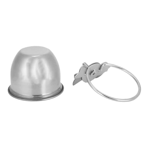 Stainless Steel Bird Feeding Dish Cups, Bird Feeder Birds Food Dish Parrot Feeders Water Cage Bowls with Clamp Holder(7.5cm)
