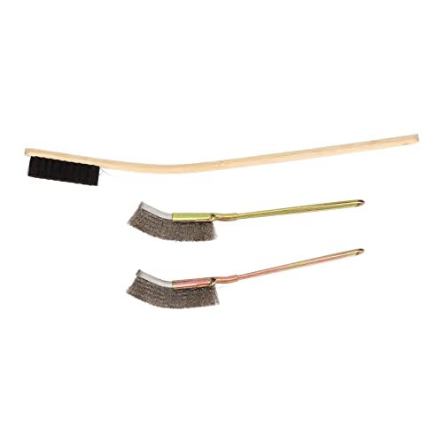 Omabeta Bird Cage Cleaning Brush Set for Efficient Cleaning of Cages with Bamboo and Stainless Steel Material 3 Sizes Included