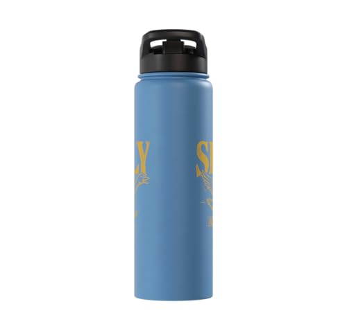 Funny Silly Goose Visual Pun Vintage Bird Lover Retro Design Stainless Steel Insulated Water Bottle - color: Light Blue
