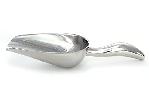 12 oz Stainless Steel Scoop, 10” L x 3.3” W | for Ice, Dog & Cat Food, Popcorn, Coffee, Candy, Sugar, Flour, Dry Goods, etc. - size: 12 oz Scoop