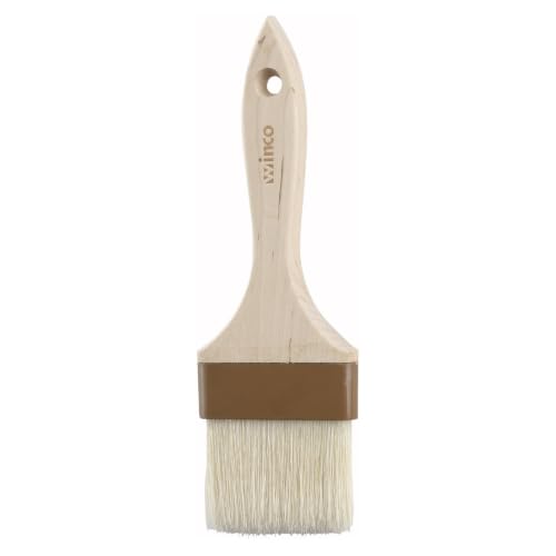Winco 3" Boar Bristle Basting Brush | Durable Bristles, Basting, Glazing, Marinades, Butter and Pastry Prep, Shed resistant - size: 3", style: Flat
