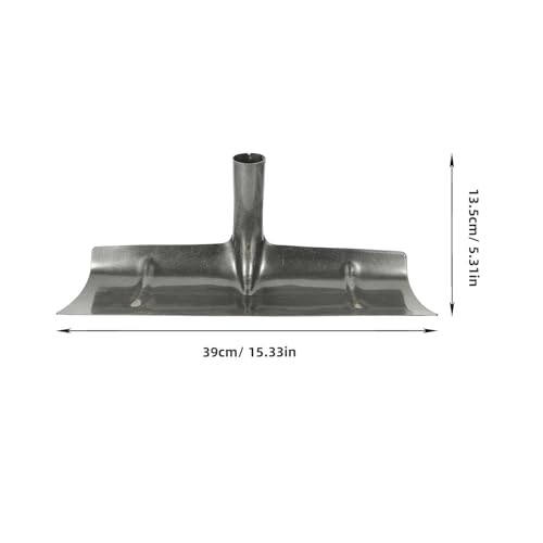 HOMSFOU Manure Rake Head and Shovel Scraper for Bird Cage Cleaning, 39cm Silver Metal Manual Manure Spade Replacement Head for Farm and Poultry Use