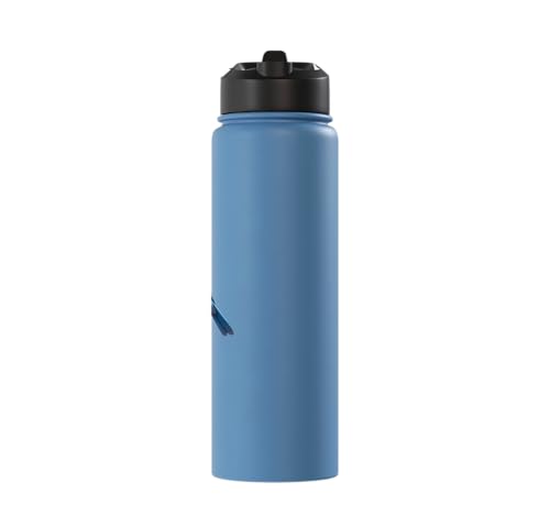 Bird Series. Mountain Bluebird. Stainless Steel Insulated Water Bottle - color: Light Blue