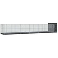 Steel Aviary with Extension, Silver, 489.8x79.9x85 in | Galvanized Steel Frame, Lockable Door, Steel Mesh Grid, Suitable for Birds Rabbits Chickens - size: 489.8" x 79.9" x 85"