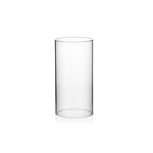 WGVI Hurricane Candle Holder Sleeve, Wide 4", Height 8", Clear Glass Cylinder Candleholder, Chimney Tube, Open Ended Candle Shade, 6 Pieces Bulk - size: 4"x8"H