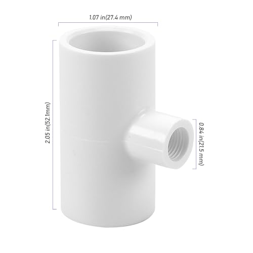 40 Pack PVC Tee Fittings for Threaded Chicken Nipples and Feeder Cups, White Chicken Watering System Accessories