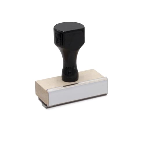 Infusion Custom Text Traditional Wood Stamp with Plastic Handle, 1" x 2" - size: 1" x 2"