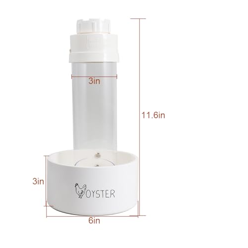 Kalekey 2 Pack Transparent PVC Chicken Feeder, Oyster Shell and Grit Feeder Hanging Ground Chicken Coop Feeder with Hanging Hook for Hens & Chicks (White) - color: White