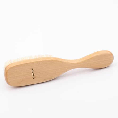 Cosowe Wood Clean Brush, Laundry Stain Brush with Handle and Soft Boar Bristles, Cleaning Brushes for Household Use, Natural Beech Wood Bath Massage Brush, Portable