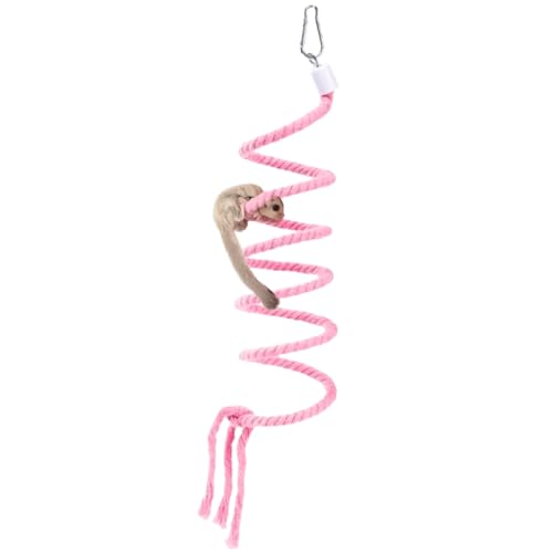 Sugar Glider Toys, Sugar Glider Climbing Ropes, Hanging Toy Cage Accessories, Enrichment Toy, Soft Touch Small Pet Swing Toys for Rats, Birds (Pink) - color: Pink